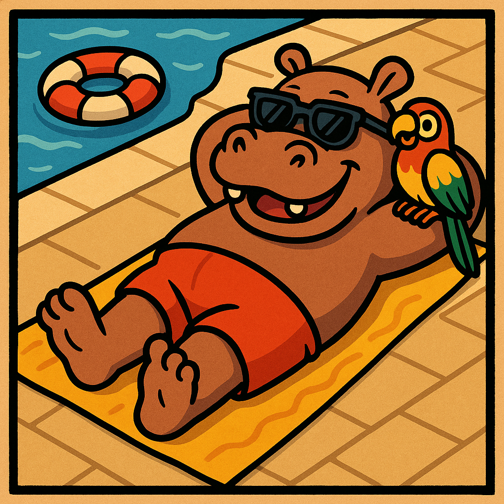 hippo at the pool